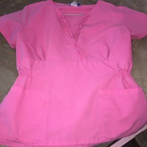 Pink scrub top